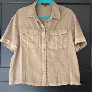 Jane and Delancey Button Up Utility Shirt Sz M